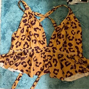 Cupshe Leopard Print Bikini Top - Brown and Black